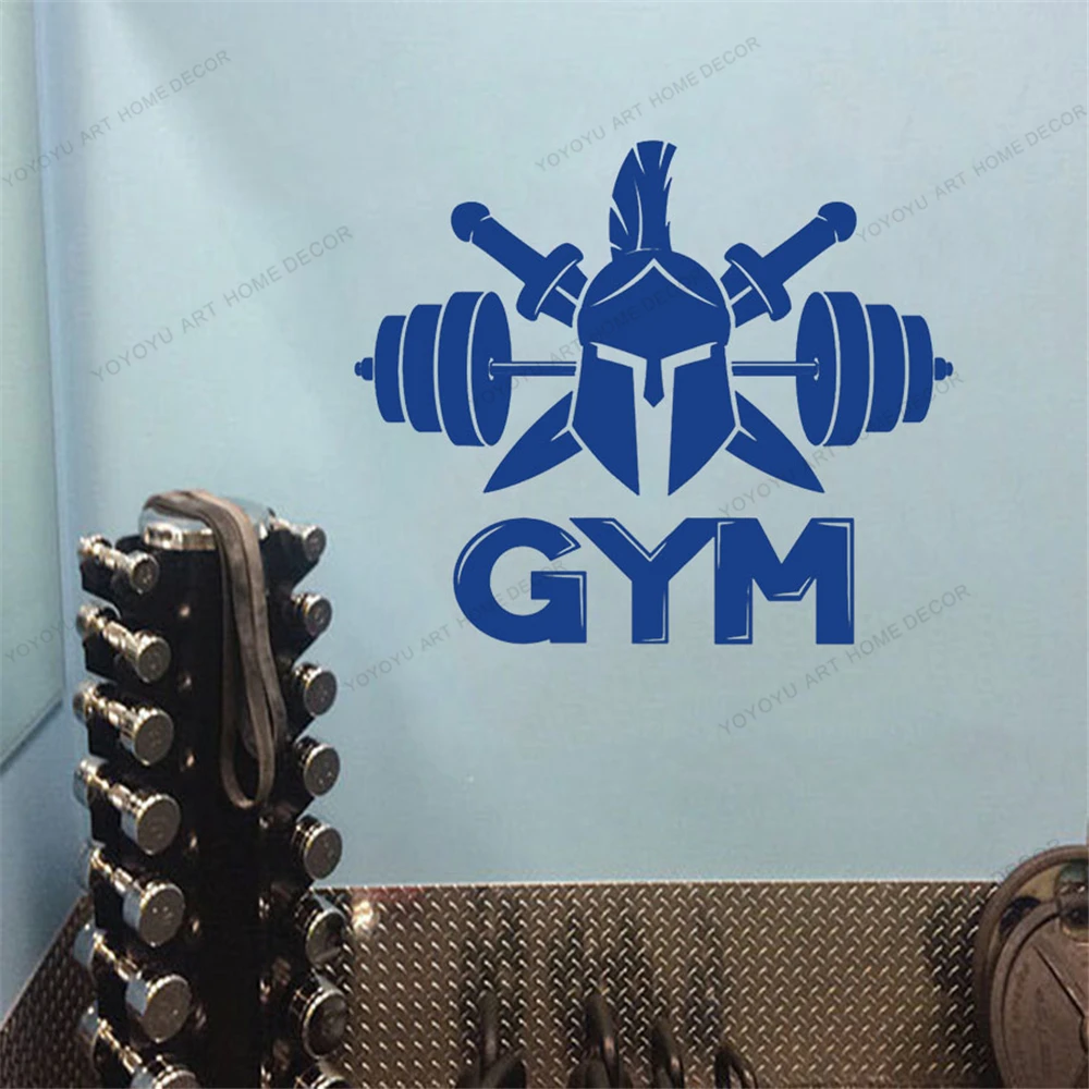 

Warrior Logo Spartan Gym Fitness Interior Helmet Barbell Signboard Stickers Vinyl Wall Decal Decoration Wallpaper Mural CX1332