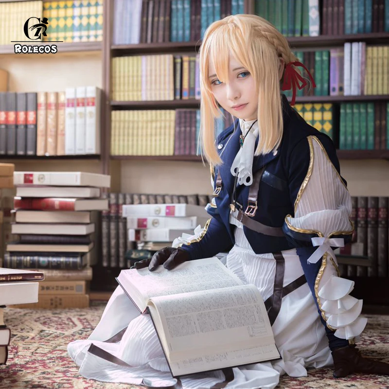 ROLECOS аниме фиолетовый Evergarden косплей костюм белое платье для женщин Косплей