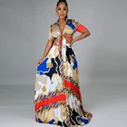 Африканский Модный женский комплект Дашики из 2 предметов 2021, женская рубашка с цветочным принтом и коротким рукавом, топы и плиссированная длинная юбка, Африканский костюм