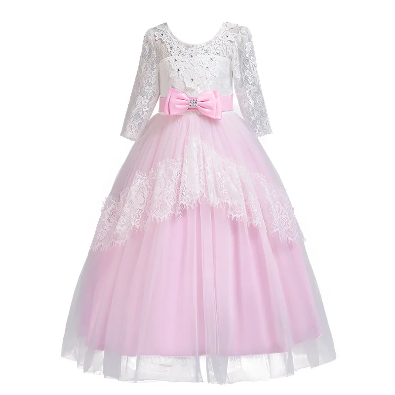 

Children's Wedding Dress Lace Trailing Dress Back Cut-out Praise Dance Dresses for Girl