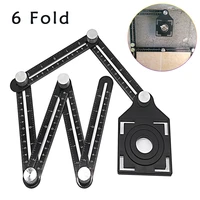 4 6 fold set construction angle measuring ruler aluminum alloy perforated mold template tool locator drill guide tile hole