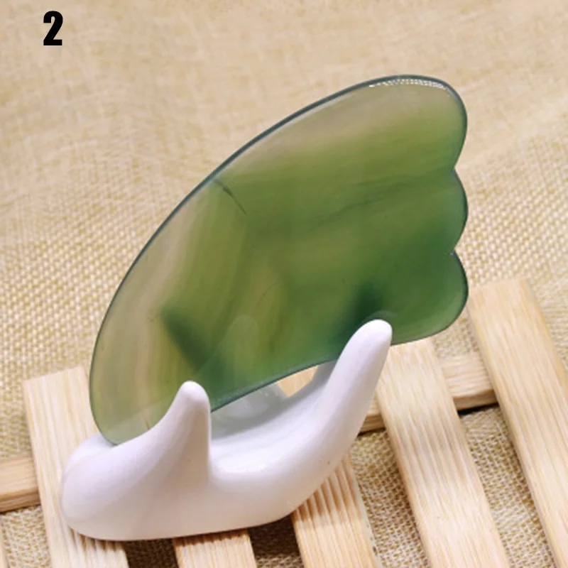 

Wholesale Nature Jade Guasha Board Scraping Massage Scraper Face Massager Acupuncture Facial Eye Care M3