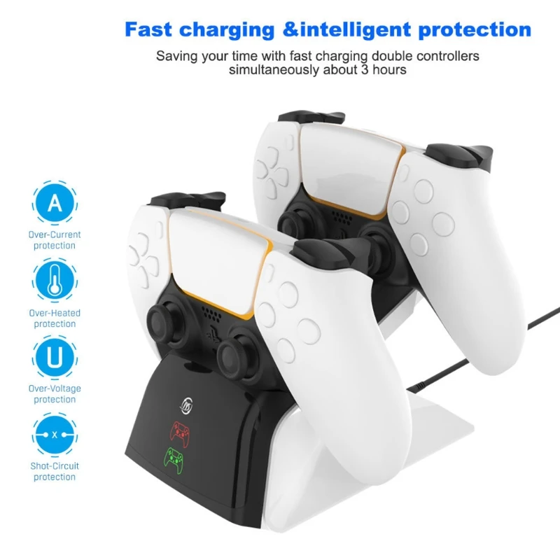 

Handle Charger Charging Dock Station LED Indicator Adapter for PS5 Controller