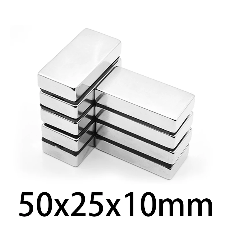 

1-4Pcs 50x25x10mm Neodymium Magnet 50mmx25mmx10mm N35 NdFeB Block Super Powerful Strong Permanent Magnetic imanes