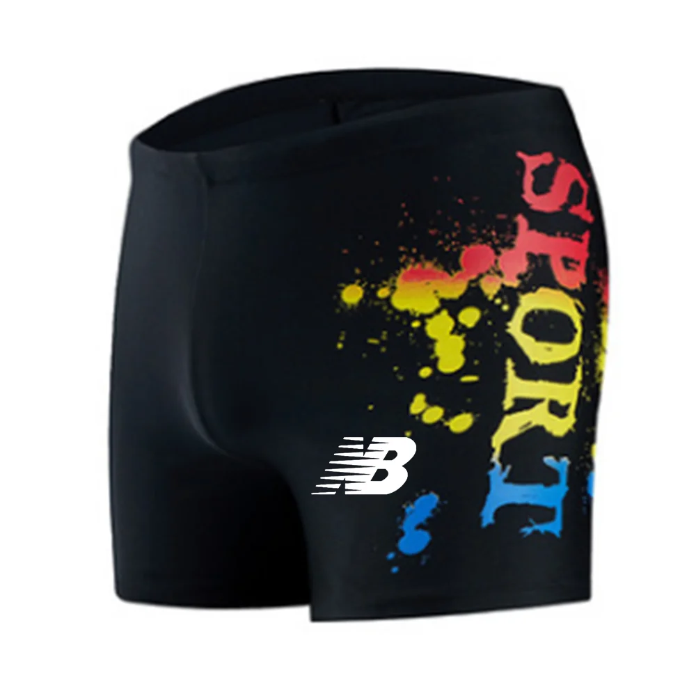 

New plain boxer trunks color matching loose sports shorts hot spring swimming trunks men's beach pants