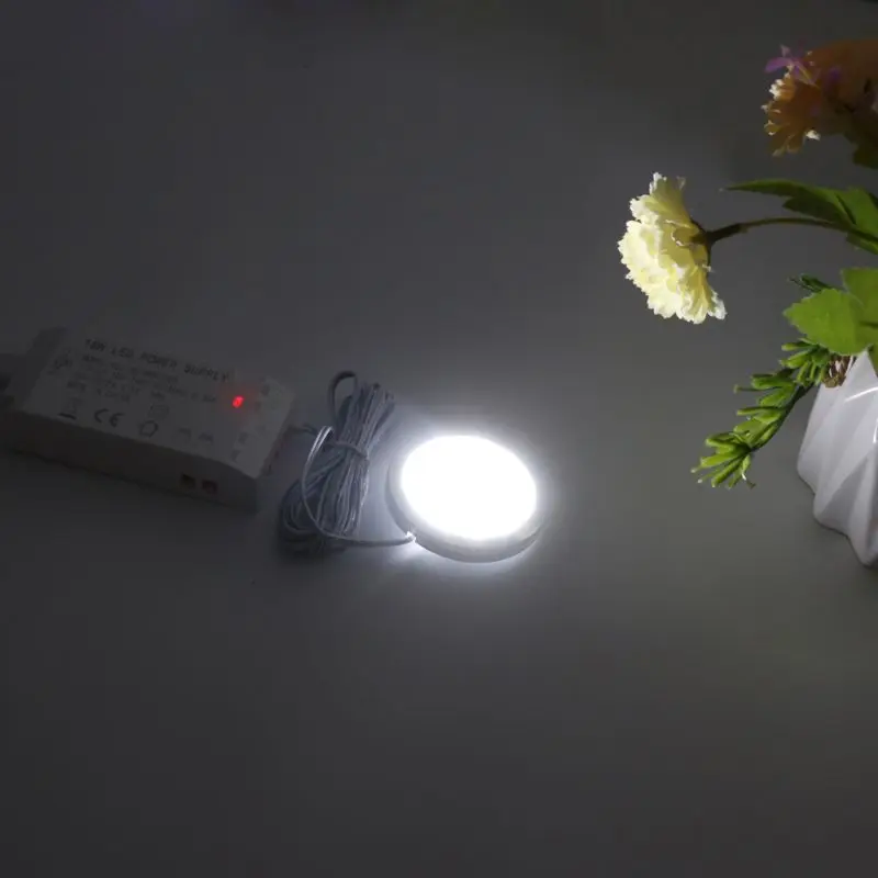 

Round 12V Display Cabinet LED Light Furniture Wardrobe Counter Shelf Lamp 97BB