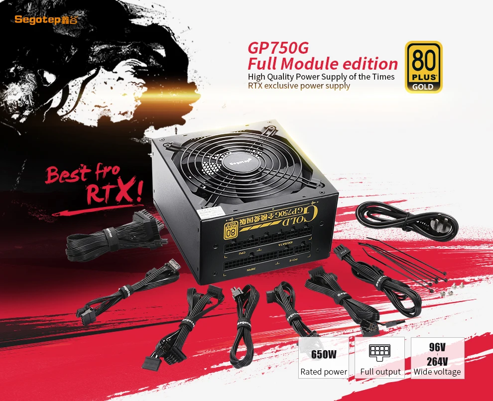 Bestellen Segotep PC Fall Netzteil 650W Quelle ATX80 Plus Gold Volle Modulare NETZTEIL Stumm Liefert Für Computer Quelle Power Versorgung PC