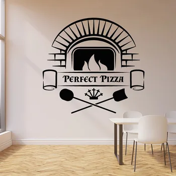 Wall Decal Lettering Perfect Pizza Store Bakery Oven Italian Cuisine Restaurant Interior Decor Vinyl Window Stickers Mural M823