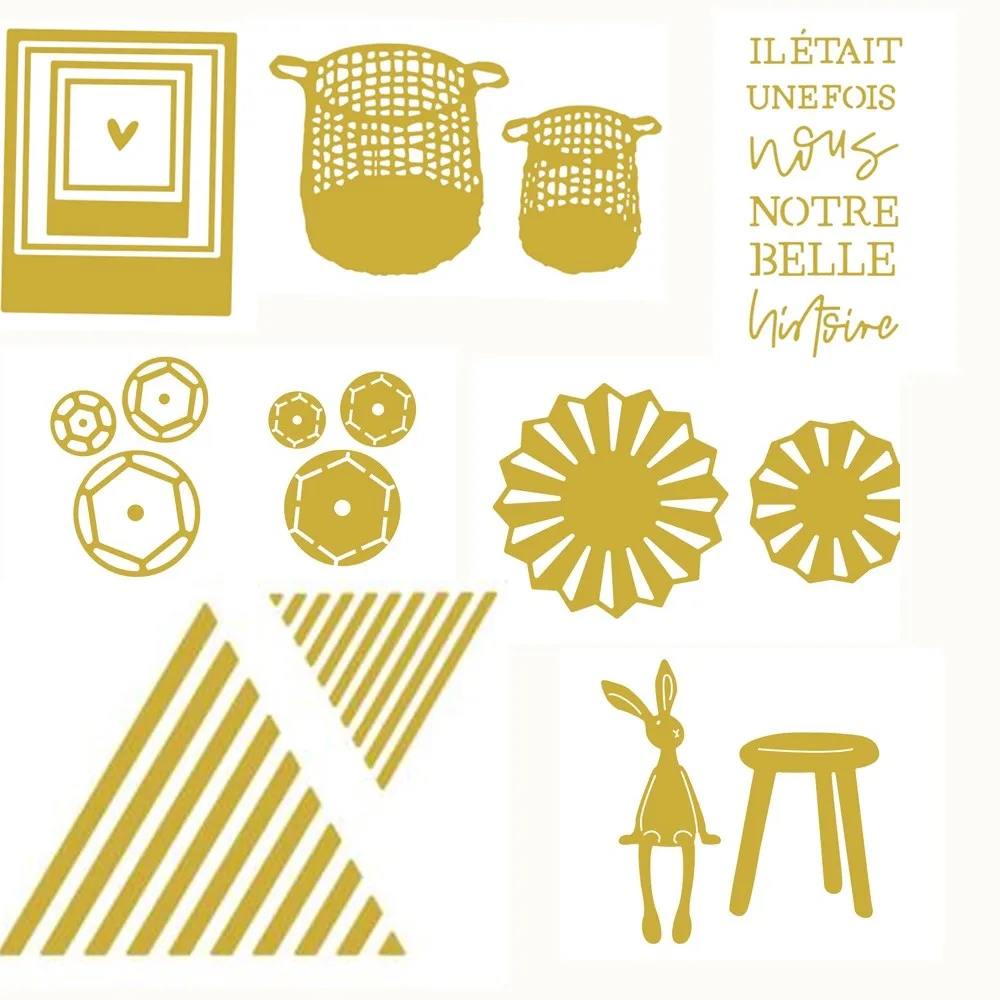 Вырубные штампы с французским цветочным фоном для скрапбукинга сделай