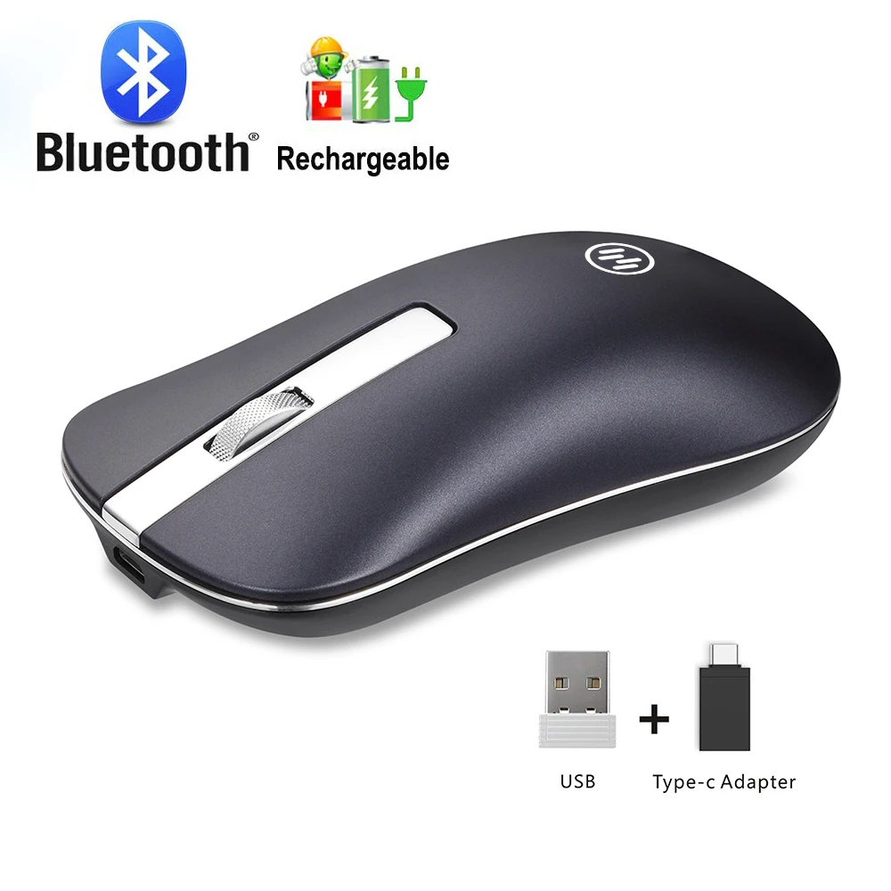 Перезаряжаемая беспроводная мышь, компьютерная, Bluetooth, бесшумная мышь для ПК, ноутбука, 2,4 ГГц, мини USB, эргономичная, Mause, бесшумная мышь