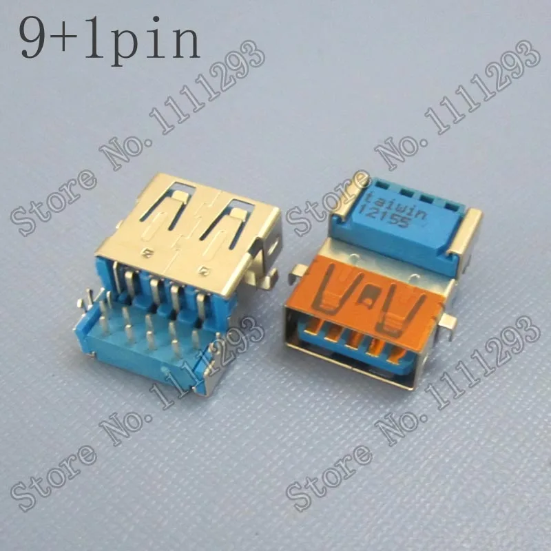 10 шт./лот 9 + 1Pin usb-коннектор с портом Jack для разъема Dell Inspiron 17R 5720 7720 15R 7520 5520 5525 M521R 14R