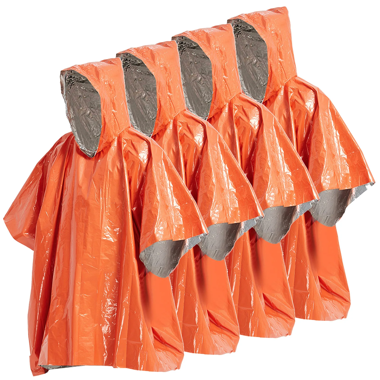 

Outdoor Camping 4 Pack Emergency Rain Poncho Thermal Blanket Poncho Weather Proof Survival Hiking Gear Poncho
