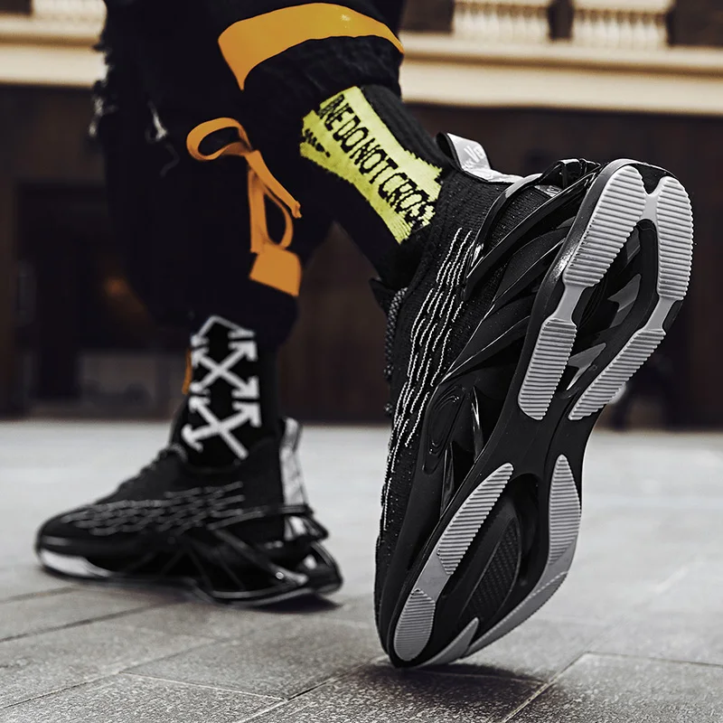 

2021 summer Blade pattern shoes running shoes breathable flying men shoes fashion solid color men's shoes tide shoes
