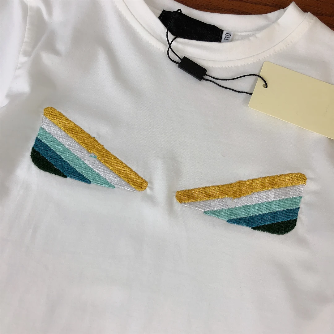 

2021 summer new high-end parent-child models boys and girls pure cotton short-sleeved letter T-shirt children's shirt striped pa