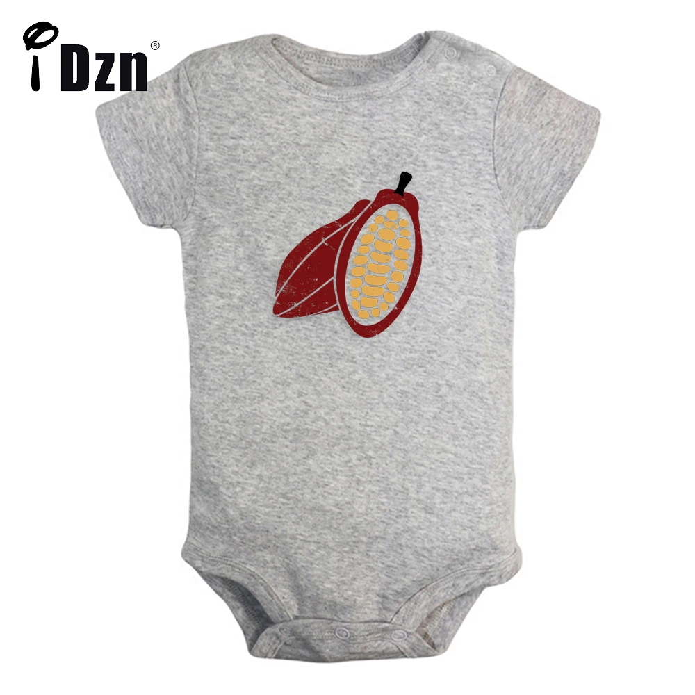 

iDzn Summer Cute Baby Bodysuit Newborn Nuts Printed Clothing Cacao Baby Boys Rompers Cotton Baby Girls Short Sleeves Jumpsuit