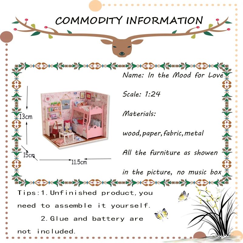 

Miniature House Doll House DIY Miniature Dollhouse Model Wooden Toy Furnitures Casa De Boneca Dolls Houses Toys Birthday Gift