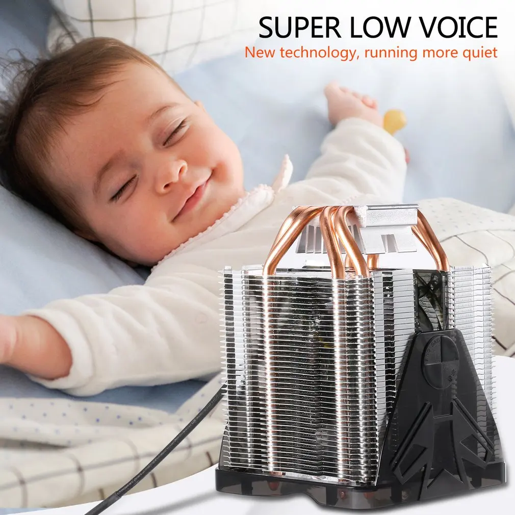 Кулер для процессора Ультра тихий 20 дБ (А) с вентилятором 90 мм четыре тепловые