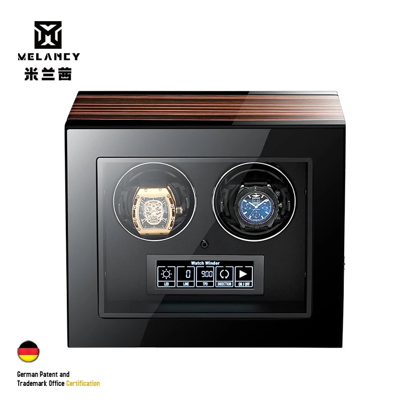 Luxury 2 4 6 9 12 24 Watch Winder Box Automatic Mechanical Watches Wood Storage Mabuchi Motor LCD Touch Screen Glass Holder | Наручные