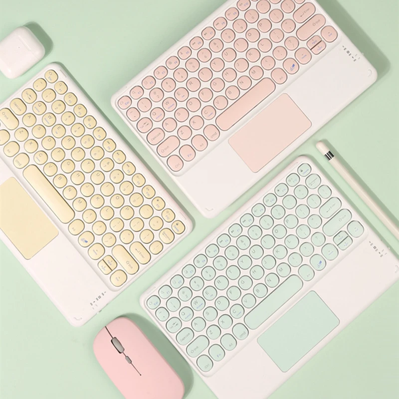 bluetooth wireless keyboard with touchpad hebrew spanish korean for ipad pro air for xiaomi huawei android windows tablet free global shipping