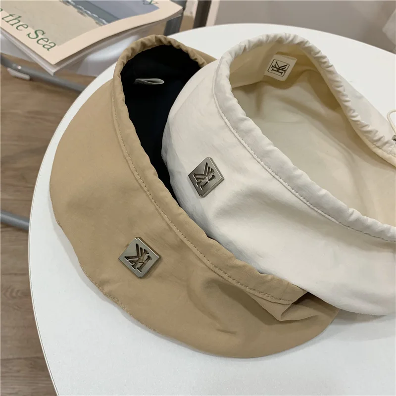 202103-2508744 NEW SPRING Designer style  Metal hollow letters   quick drying fabric beret  hat men  women Leisure painter  hat