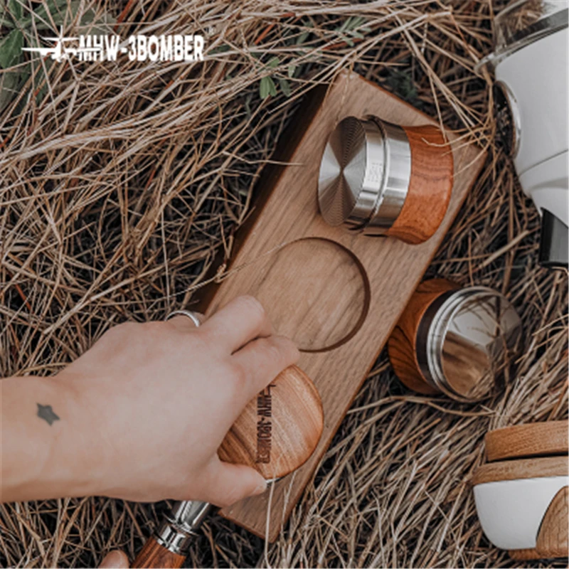 Регулируемый Темпер для кофе 58 35 мм ручка из розового дерева молоток порошка