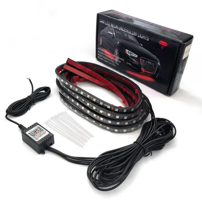 

Автомобильная светодиодная подсветка шасси s семь цветов APP окружасветильник свет s под автомобильсветильник потоком света RGB атмосферсвет...