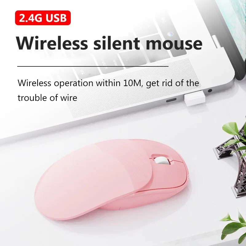 1600 точек/дюйм беспроводная мышь Милая USB Тихая игровая для Macbook Lenovo Asus Dell HP Ноутбук