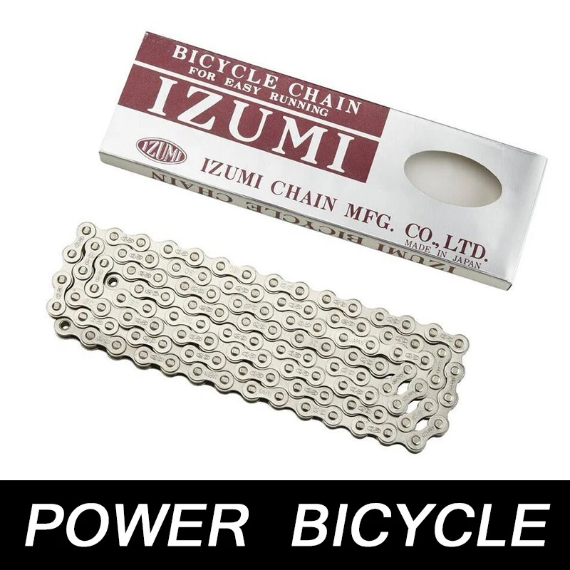 

Японская велосипедная цепь IZUMI, одноцепная/фиксированная цепь, цепь скорости, цепи для дорожного велосипеда, серия 410, 116 звеньев