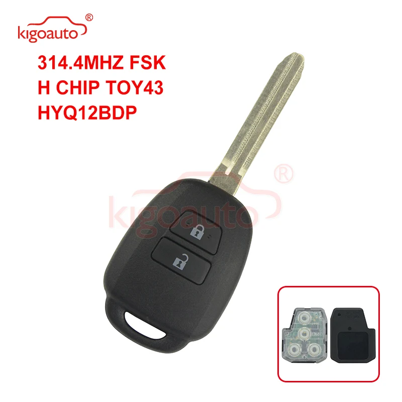 Дистанционный ключ Kigoauto 89070 42880 DENSO HYQ12BDP 314 4 МГц для Toyota 2 кнопки + чип H|Ключ от авто|
