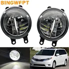 1 пара противотуманных фар в сборе, передний бампер автомобиля H11, светодиодные противотуманные фары для Toyota Sienna 2011-2014