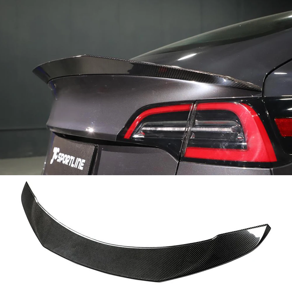 Carbon Fiber Rear Trunk Boot Lip Wing Spoiler for Tesla Model 3 2017 - 2019 | Автомобили и мотоциклы