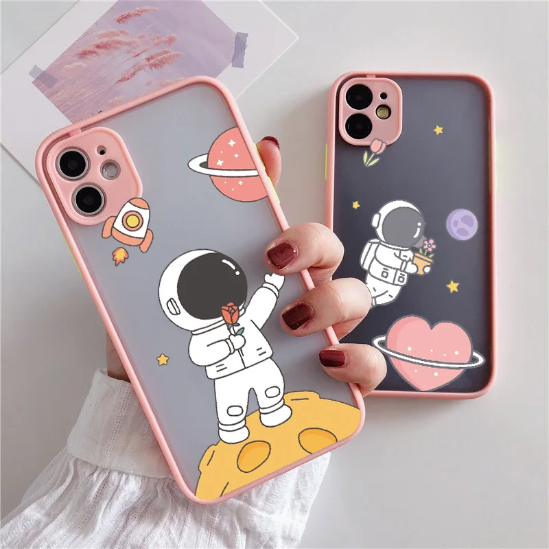 

Cute Cartoon Astronaut Star Space Phone Case For iPhone 11 13 Pro MAX XS MAX XR X 12 MINI 7 8 Plus SE 2020 Shockproof Back Cover