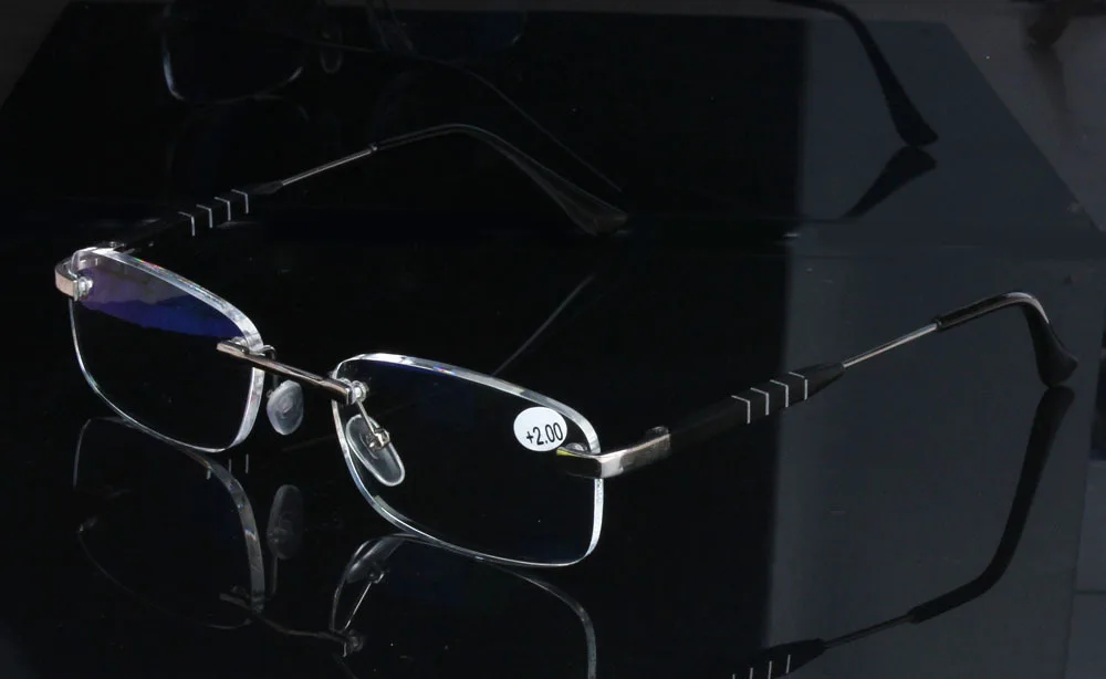 Сплав очки для чтения Для мужчин высокое качество Бизнес без оправы