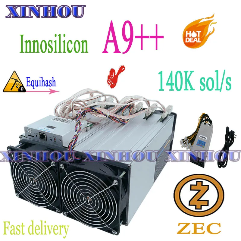 Старые майнеры Innosilicon Equihash A9 ++ ZMaster 140K Майнер Asic с блоком питания Zcash BTG лучше чем