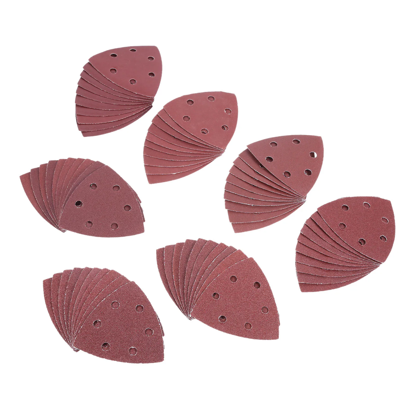 

70pcs 6 Holes Sandpaper Sheets 60/80/100/120/180/240/320 Grit Hook Loop Sanding for Wood Metal Leather Polishing