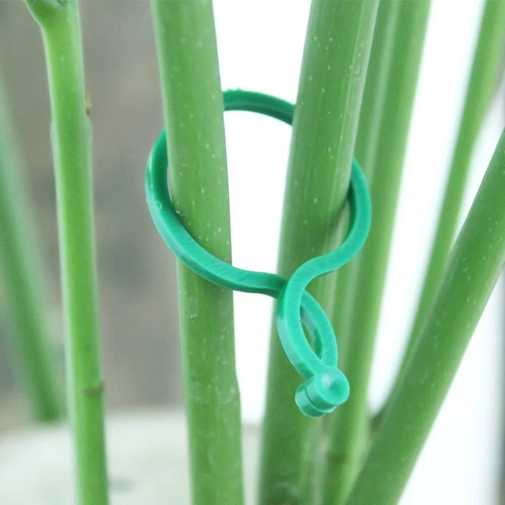 

Plant Support Ties Plant Clips Plastic Reuseable Flower Supports Garden Ring Tie Clips Green