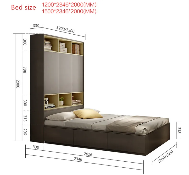 Горячая Распродажа детская кровать деревянная мебель с гардеробом для мальчиков