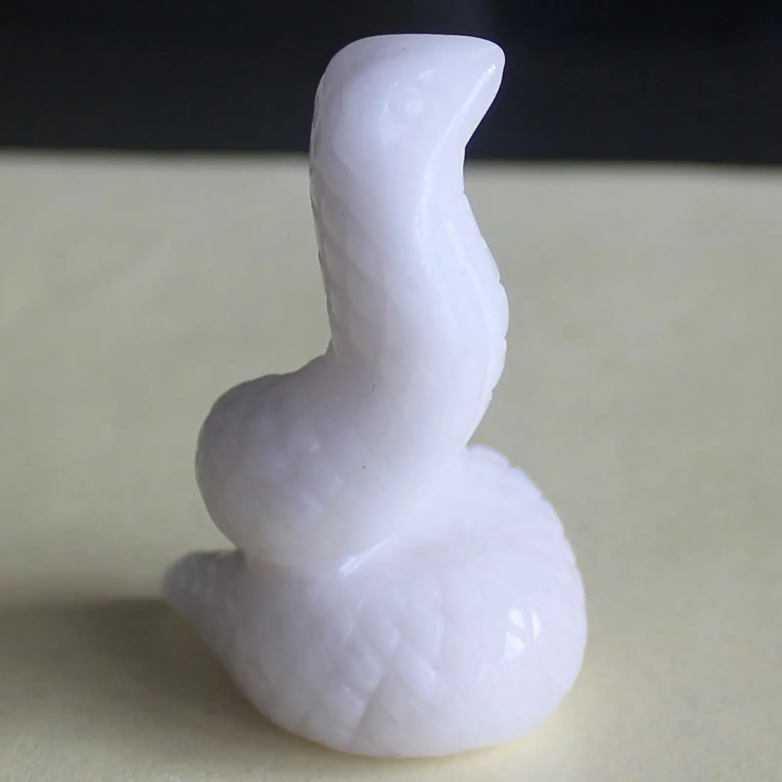 Ручная работа драгоценный кристалл белый нефрит змея животное фигурка