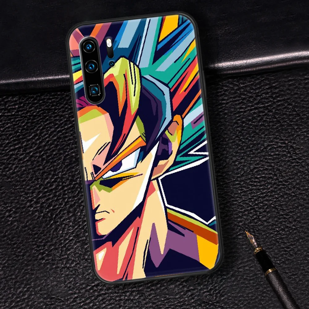 

Cartoon Anime D-Dragon Ball Goku Phone Case For Huawei P Mate 10 20 30 40 Pro Lite Smart 2019 2021 black Back Luxury Shell
