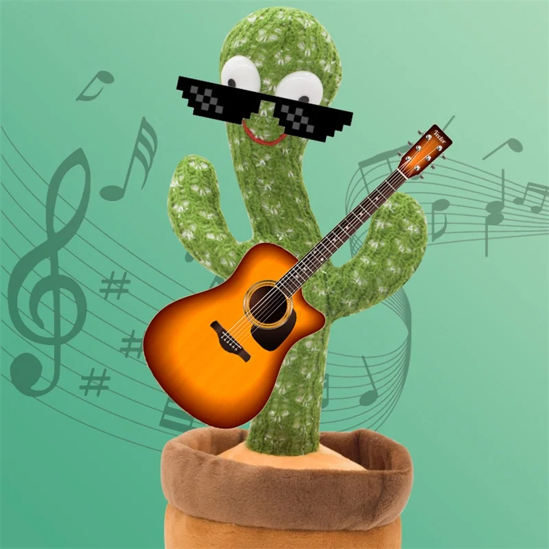 

Dancing Cactus Singing Dancing Decoration Speak Electronic Plush Toys Gift for Kids Funny Early Education Toys Knitted Fabric