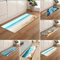 1pc new 40x120cm home bath mat non slip bathroom carpet kitchen absorbent shell beach pattern home entrance carpets