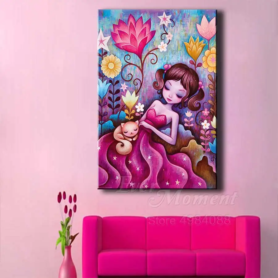 Алмазная живопись с цветными цветами для девочек 3F2366 | Дом и сад