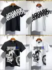 2021 летняя футболка Dsquared2 для мужчин и женщин, уличная футболка в стиле хип-хоп с круглым вырезом и короткими рукавами, хлопковая Футболка с локомотивами