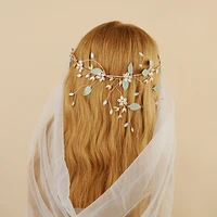100 handmade bridal hair accessories bride crown golden leaves wedding tiara crystal wedding hair jewelry wedding hair crown