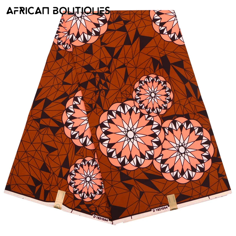 

Африканская ткань с принтом, 100% полиэстер, 6 ярдов