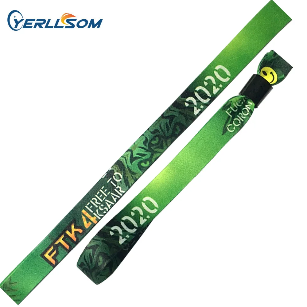

YERLLSOM 300PCS/lot Customized Personalized Printed cloth wristbands for events Y20060707