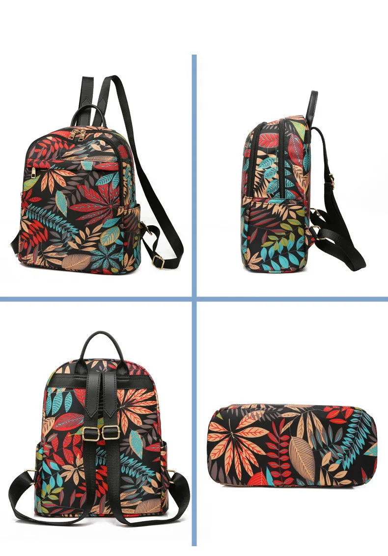 Модный рюкзак с принтом листьев школьные ранцы для девочек-подростков Дамский