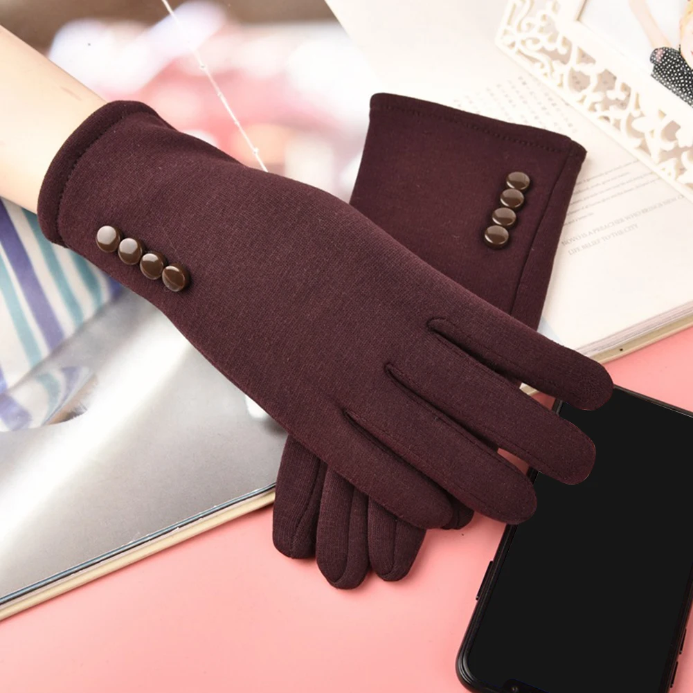 Теплые перчатки с четырьмя кнопками для сенсорного экрана не пуховой материал