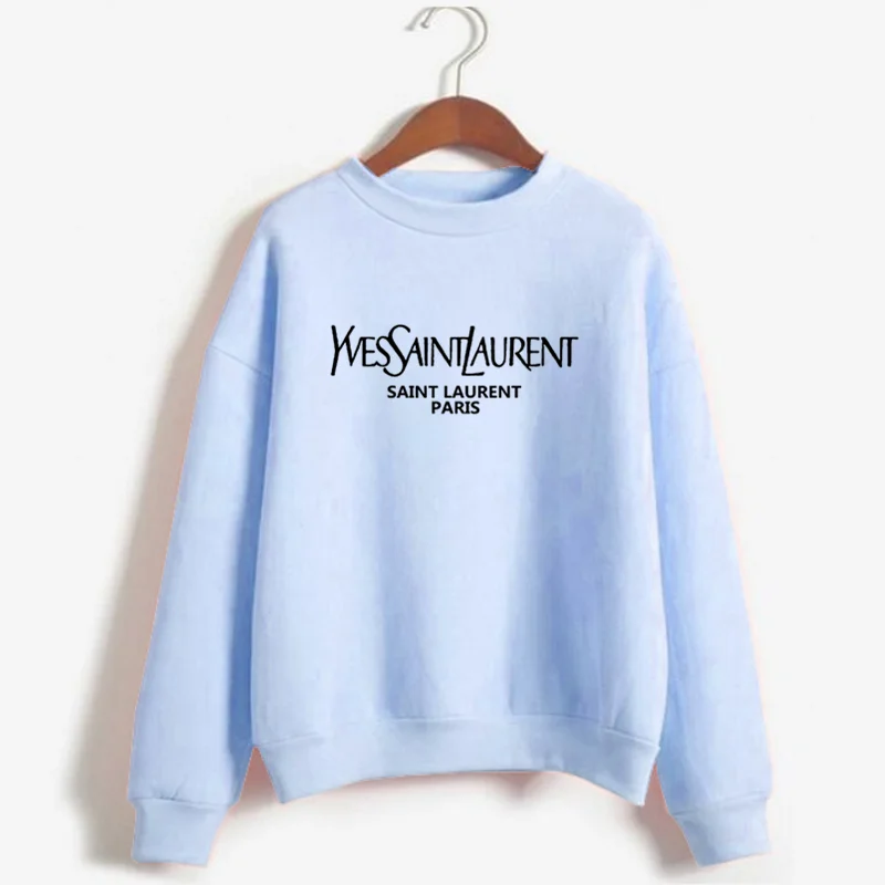

Oversized Harajuku Women Fleece Sweatshirts Hoodies Letter YSLPrinted Sweatshirt Long Sleeve Round Neck Pullover Female Tops