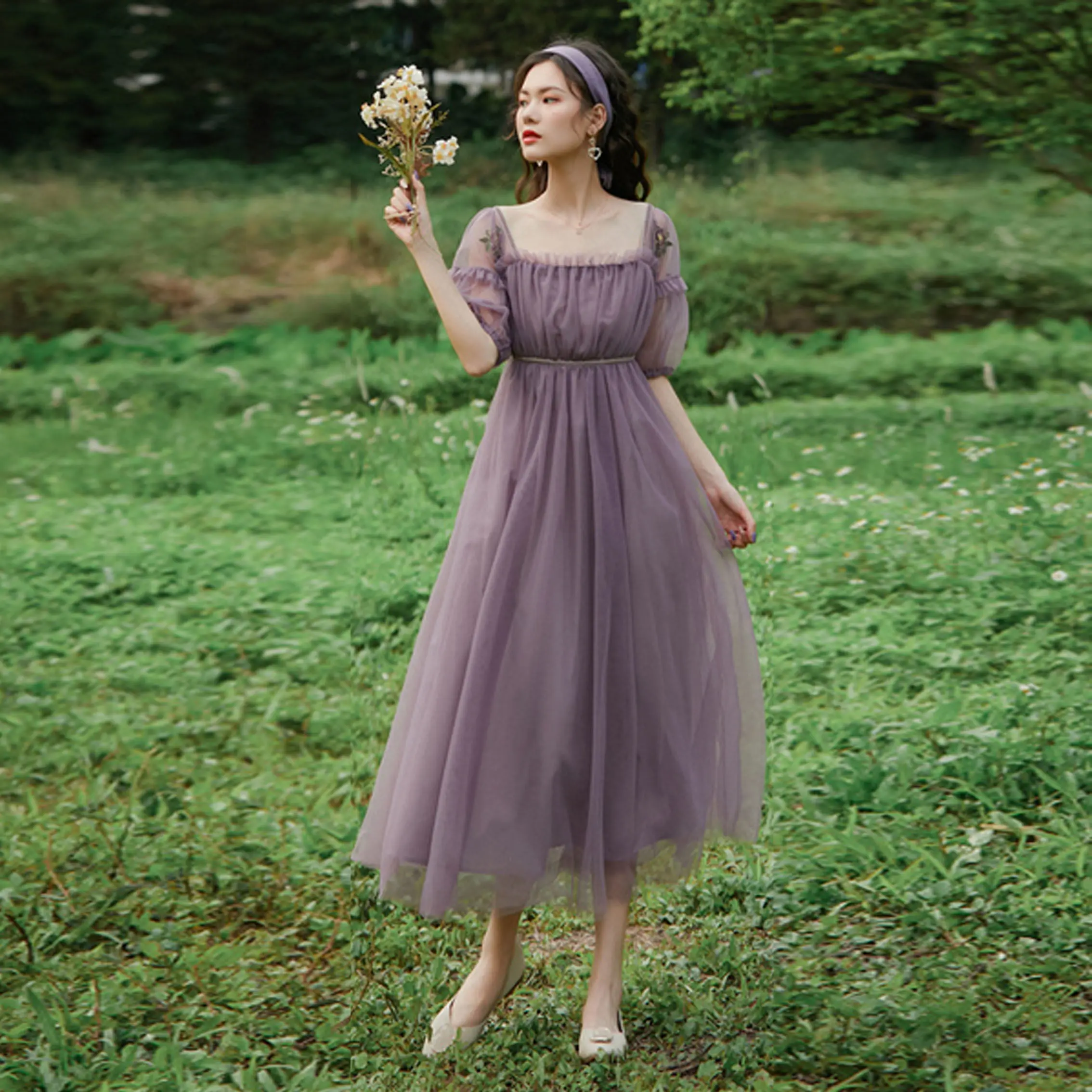 Летнее 2020 французское винтажное сказочное платье повседневные тонкие
